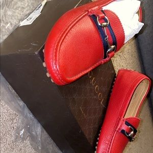 Red & blue size 10 Gucci loafer